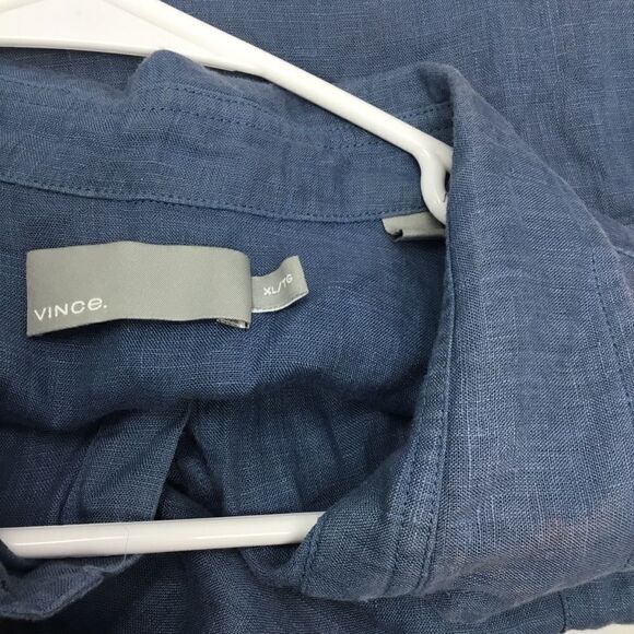 Vince Linen Short Sleeve Button Up (C7) - Picture 7 of 7
